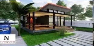 ภาพเรนเดอร์ บ้านชั้นเดียว สไตล์ทรอปิคอลโมเดิร์น